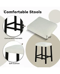 Boyel Living 3-Piece Bar Table and Chairs Set Lvory Tall Dining Table with Usb and Upholstered Bar Stool for Living Room Kitchen