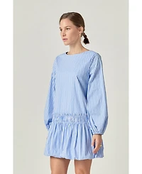 English Factory Women's Stripe ballon Mini Dress