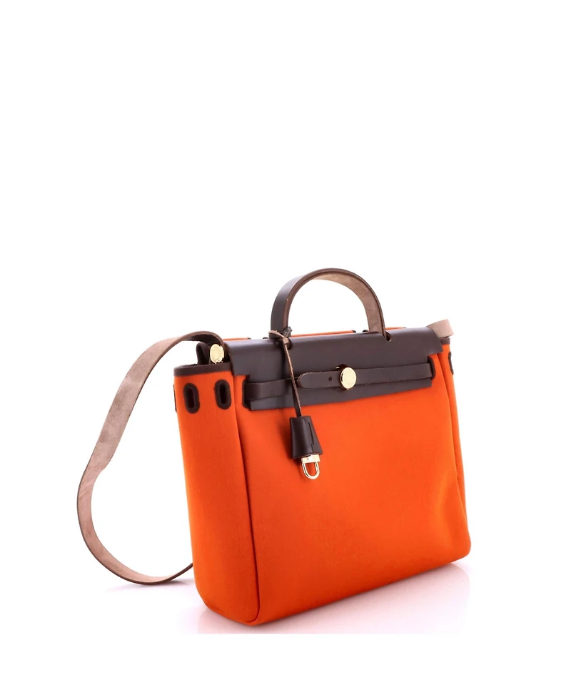 Pre-Owned Hermes Pm Herbag Toile and Leather