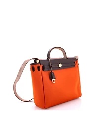Pre-Owned Hermes Pm Herbag Toile and Leather