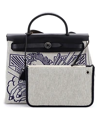 Pre-Owned Hermes 31 Herbag Zip Pegase Pop Toile and Leather