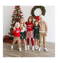Sweet Wink Baby Girls Gingerbread Sequin Patch Christmas Sweatshirt