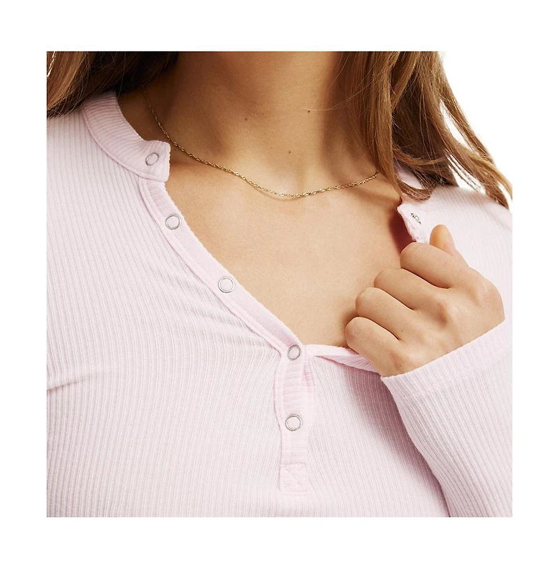 Cotton On Women's Ryan Henley Long Sleeve