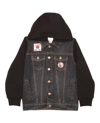 Miles Morales Boys Spider-Man Fashion Long Sleeve Hooded Jean Denim Jacket