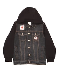 Miles Morales Boys Spider-Man Fashion Long Sleeve Hooded Jean Denim Jacket