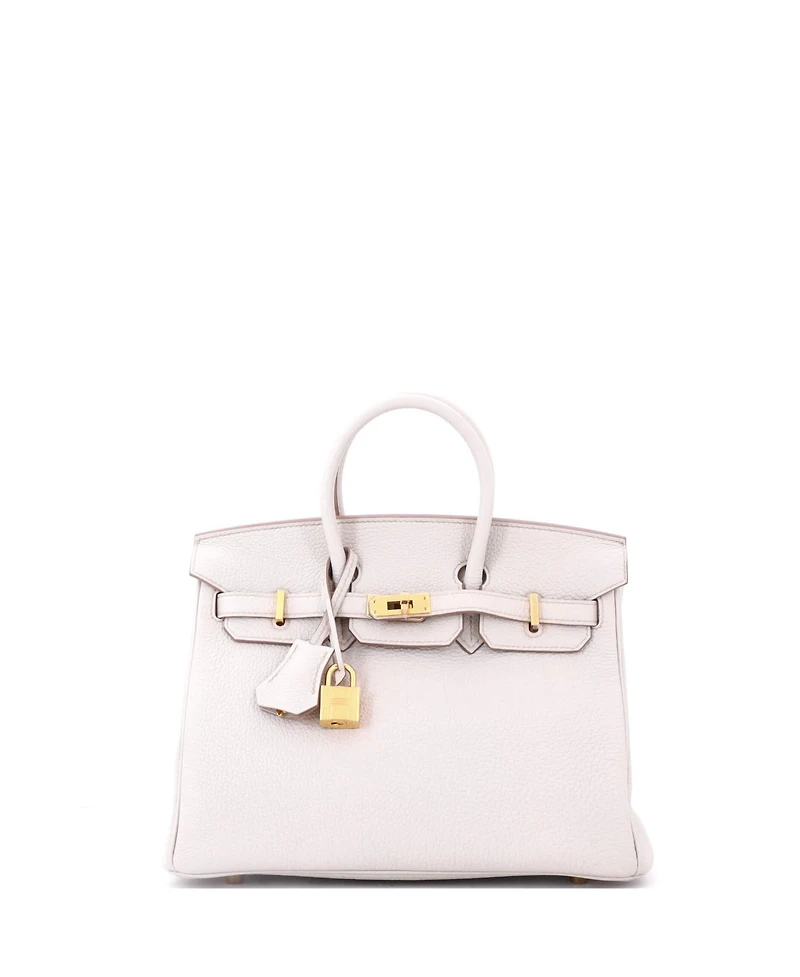 Pre-Owned Hermes Birkin 25 Handbag Light Togo with Gold Hardware