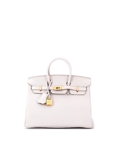 Pre-Owned Hermes Birkin 25 Handbag Light Togo with Gold Hardware