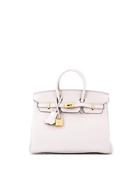 Pre-Owned Hermes Birkin 25 Handbag Light Togo with Gold Hardware