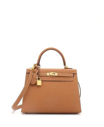Pre-Owned HERMA‰S Kelly 25 Handbag Brown Epsom with Gold Hardware