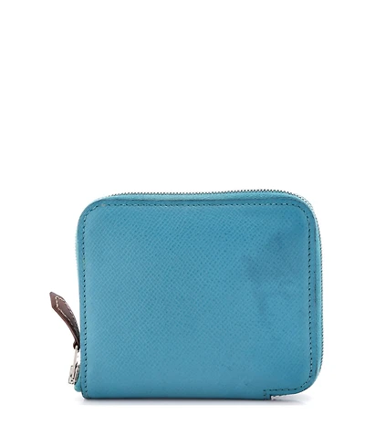 Pre-Owned Hermes Compact Azap Zip Around Wallet Silk'in Epsom