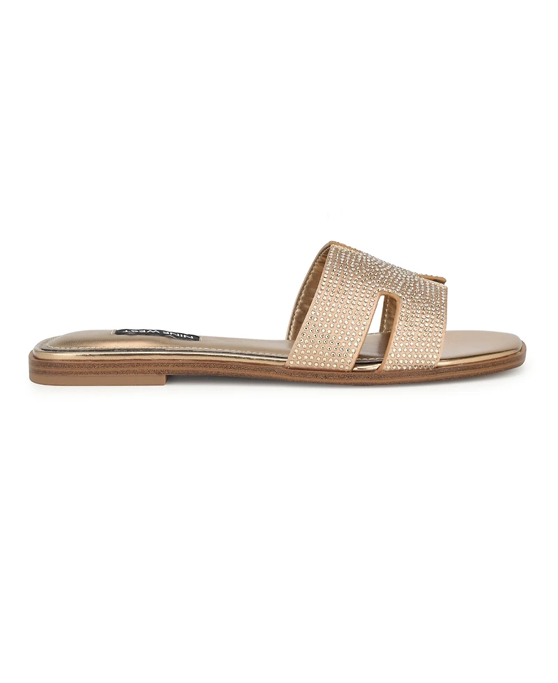 Nine West Women's Giselleh Embellished Flat Sandals