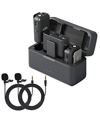 Dji Dji Mic (2 Tx + 1 Rx + Charging Case), Wireless Lavalier Microphone, 820 ft.)Range, 15hr Battery, Wireless Microphone for Pc, iPhone, Android,