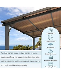 Aecojoy 12'x12' Wall Mounted Gazebos Pergola
