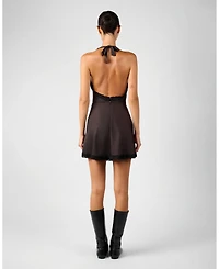 WeWoreWhat Women's Halter Lace Mini Dress