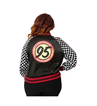 Unique Vintage Plus Size Satin Bomber Jacket