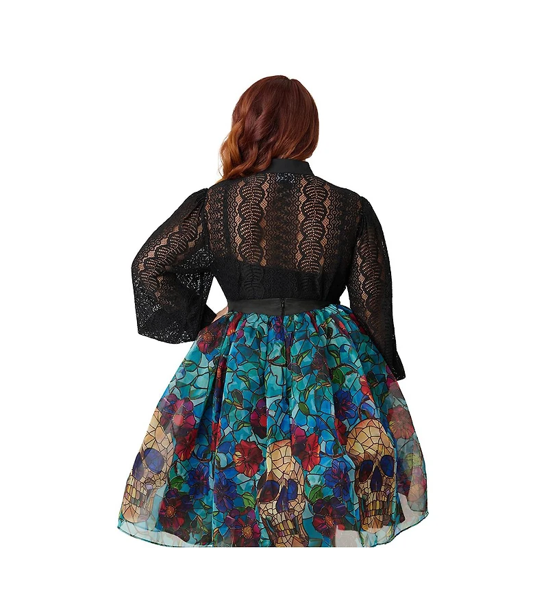Unique Vintage Plus Long Sleeve Neck Tie Gwen Blouse