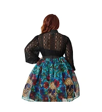 Unique Vintage Plus Long Sleeve Neck Tie Gwen Blouse