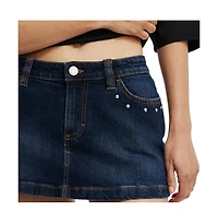 Cotton On Women's Micro Low Denim Skirt