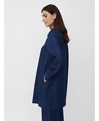 Masai Copenhagen Women's Denim Long Sleeve Collared Shirt