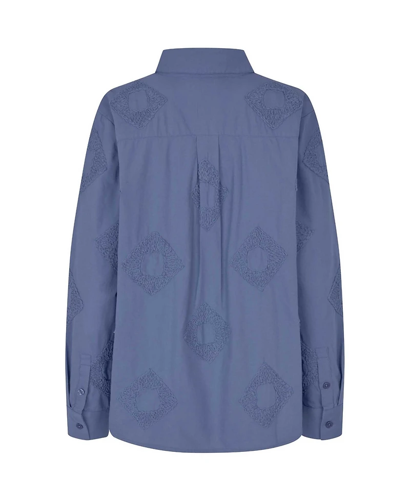 Masai Copenhagen Women's 100% Cotton Long Sleeve Collared Shirt