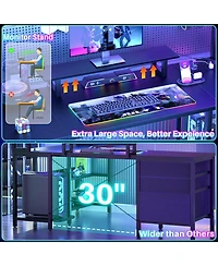 Aheaplus 59'' W L-Shaped Computer Desk with Tall Hutch,Corner