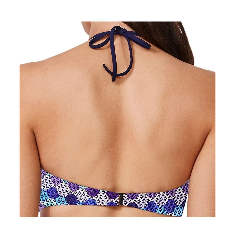 Profile by Gottex Women's Retro Riviera Bandeau Halter Netted Crochet Bikini Top