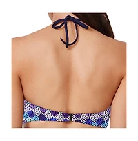 Profile by Gottex Women's Retro Riviera Bandeau Halter Netted Crochet Bikini Top