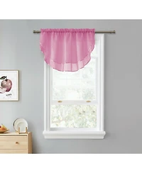 Kate Aurora Living Double Layered Sheer Rod Pocket Ascot Window Valances