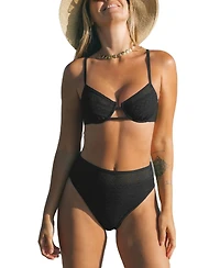 Cupshe Women's V Neck O-Ring Crisscross Back Bikini Sets