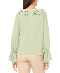 Vince Camuto Women's Double Ruffle V-Neck Top