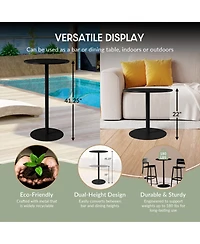 WestinTrends 3-Piece Patio Adjustable Bar Table with Stackable Stools