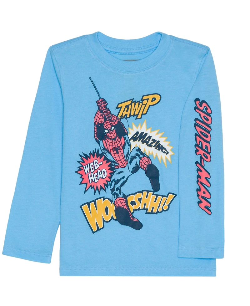Spider-Man Boys Toddler 2T-5T Graphic Printed Long Sleeve T-Shirt