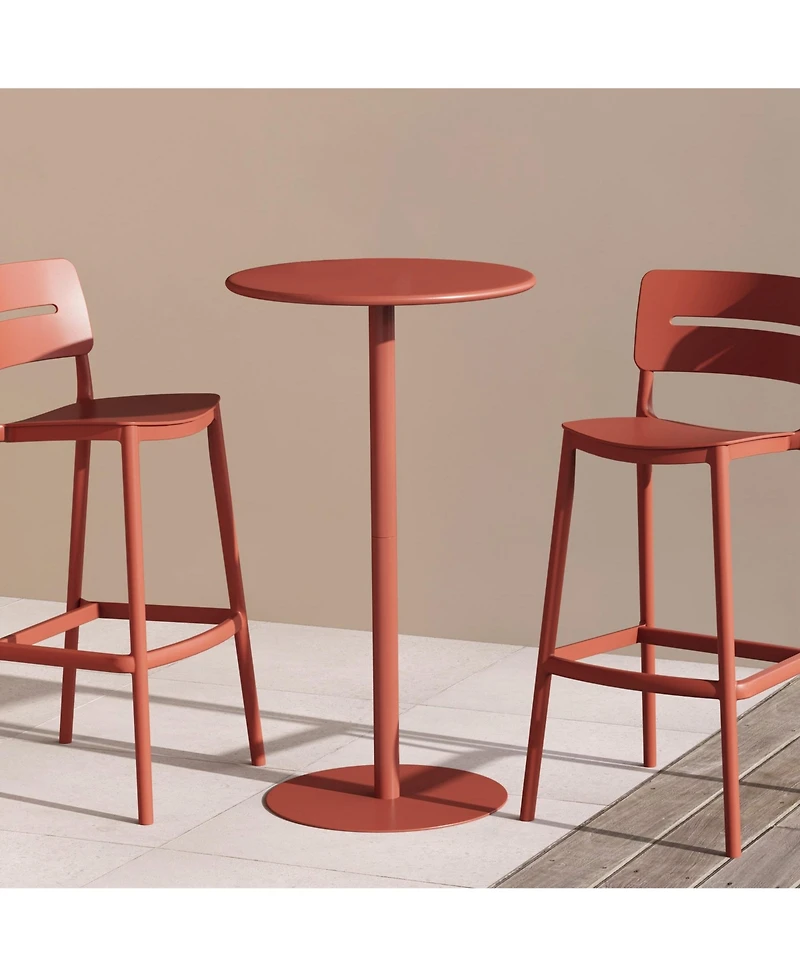 41.25" Adjustable Metal Round Bar Height Table