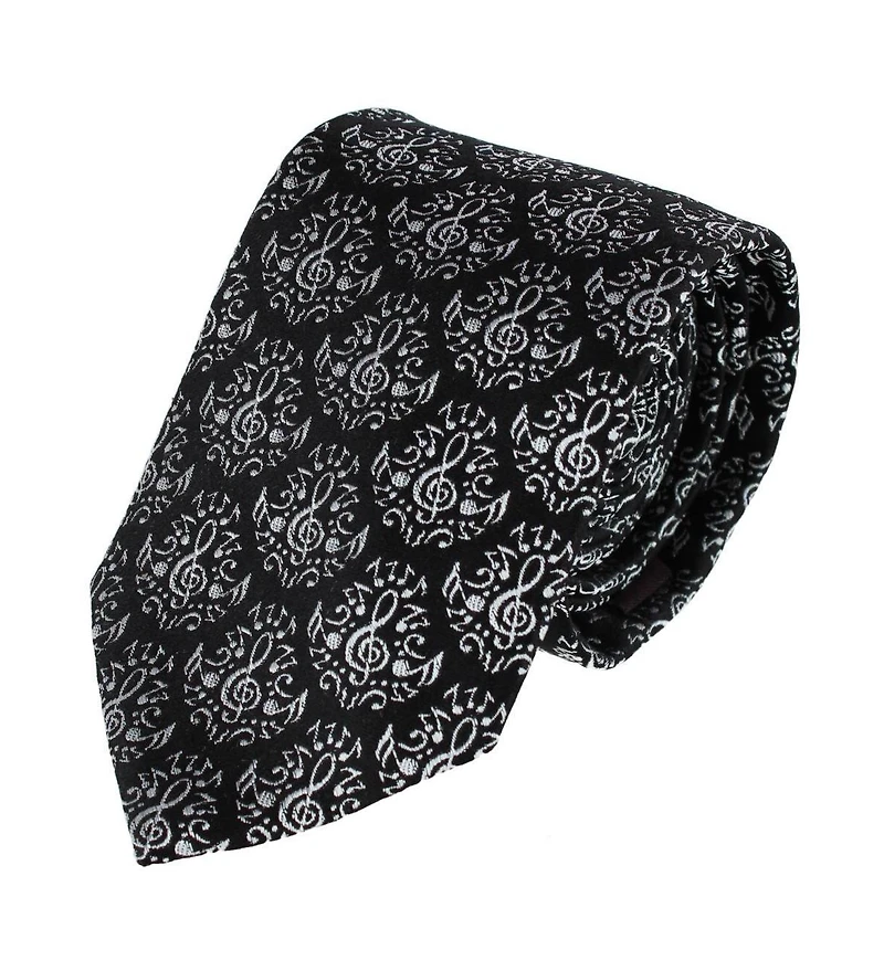 Trafalgar Men's Maestro's Melody Mayhem Muscial Note Novelty Silk Necktie