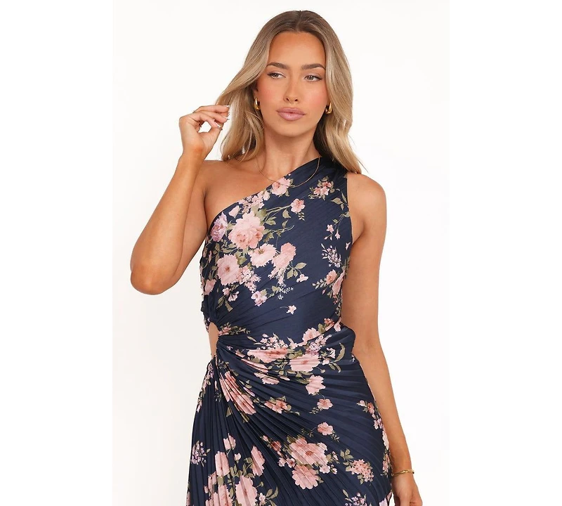 Petal and Pup Women's Kleo One Shoulder Maxi Dress - Navy Floral