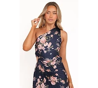 Petal and Pup Women's Kleo One Shoulder Maxi Dress - Navy Floral