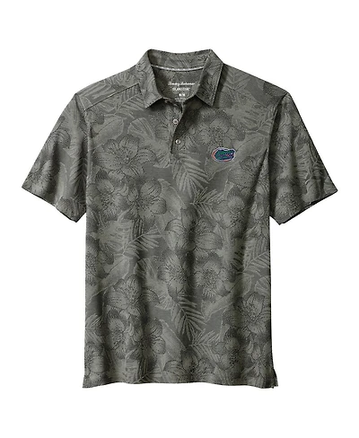 Tommy Bahama Men's Gray Florida Gators Palm Fresco Hibiscus IslandZone Polo Shirt