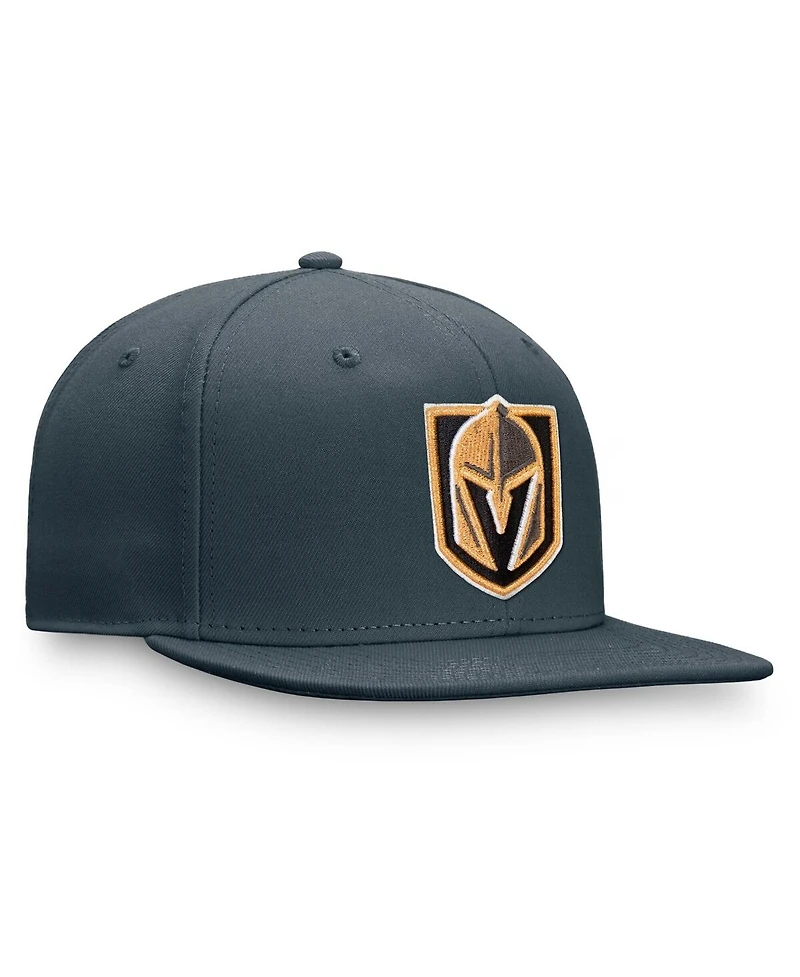 Fanatics Men's Charcoal Vegas Golden Knights Core Primary Team Logo Fitted Hat