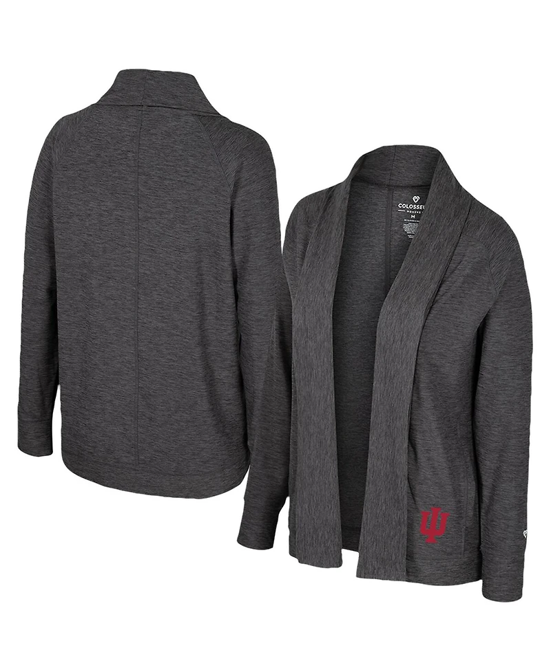 Colosseum Women's Charcoal Indiana Hoosiers Dash Cardigan Sweater