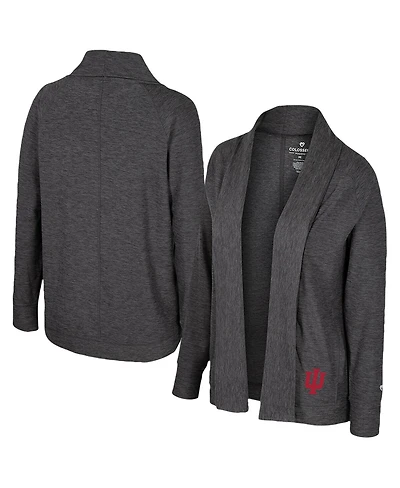 Colosseum Women's Charcoal Indiana Hoosiers Dash Cardigan Sweater