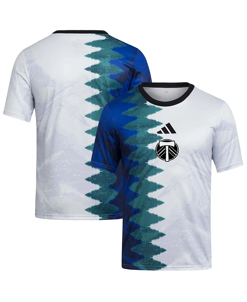 Adidas Big Boys and Girls White Portland Timbers 2025 Gaming Aeroready Pre-Match Top