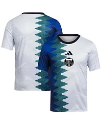 Adidas Big Boys and Girls White Portland Timbers 2025 Gaming Aeroready Pre-Match Top