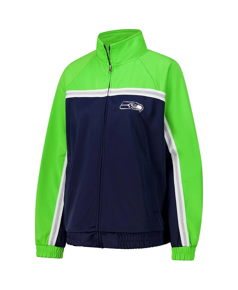 G-iii 4Her by Carl Banks Women's College Navy Seattle Seahawks Post Game Full-Zip Track Jacket