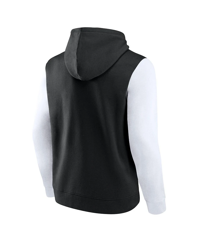 Logo Athletic Men's Black Utah Jazz Outline Color Block Pullover Hoodie