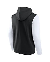Logo Athletic Men's Black Utah Jazz Outline Color Block Pullover Hoodie