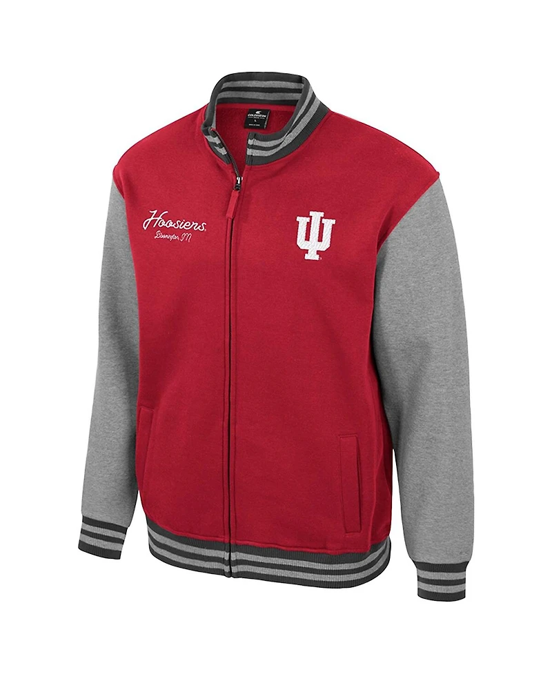 Colosseum Men's Crimson Indiana Hoosiers Ambi-Turner Full-Zip Varsity Jacket