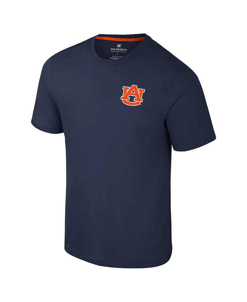 Colosseum Men's Navy Auburn Tigers Logo Lockup 2-Hit Active Blend T-Shirt