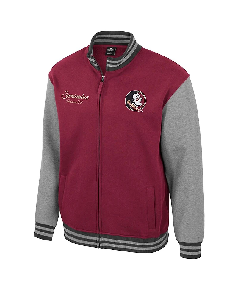 Colosseum Men's Garnet Florida State Seminoles Ambi-Turner Full-Zip Varsity Jacket