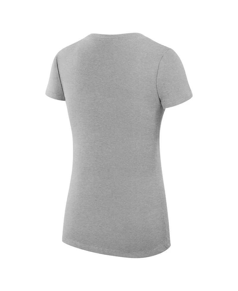 G-iii 4Her by Carl Banks Women's Heather Gray Baltimore Ravens Super-Slim Fit Lightweight Collage Team V-Neck T-Shirt