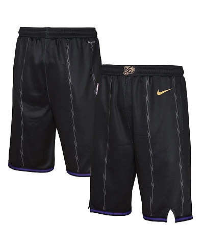 Nike Big Boys and Girls Black Toronto Raptors 2024/25 City Edition Swingman Performance Shorts